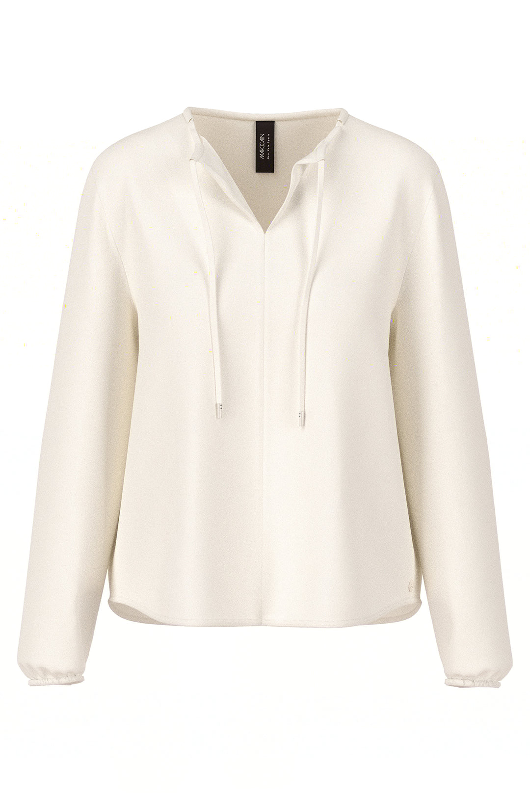 White blouse with a V-neck on a white background