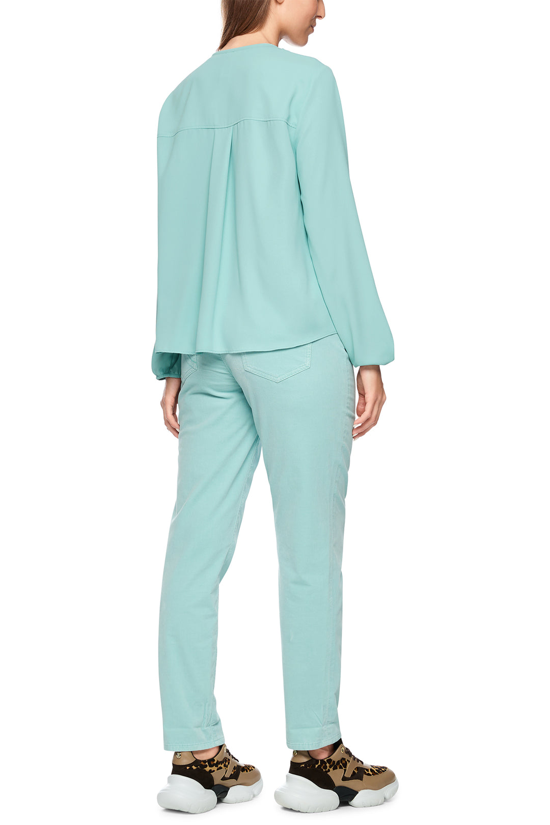 Marc Cain Sports ZS 51.15 W45 Soft Teal Tie-Neck Top 507
