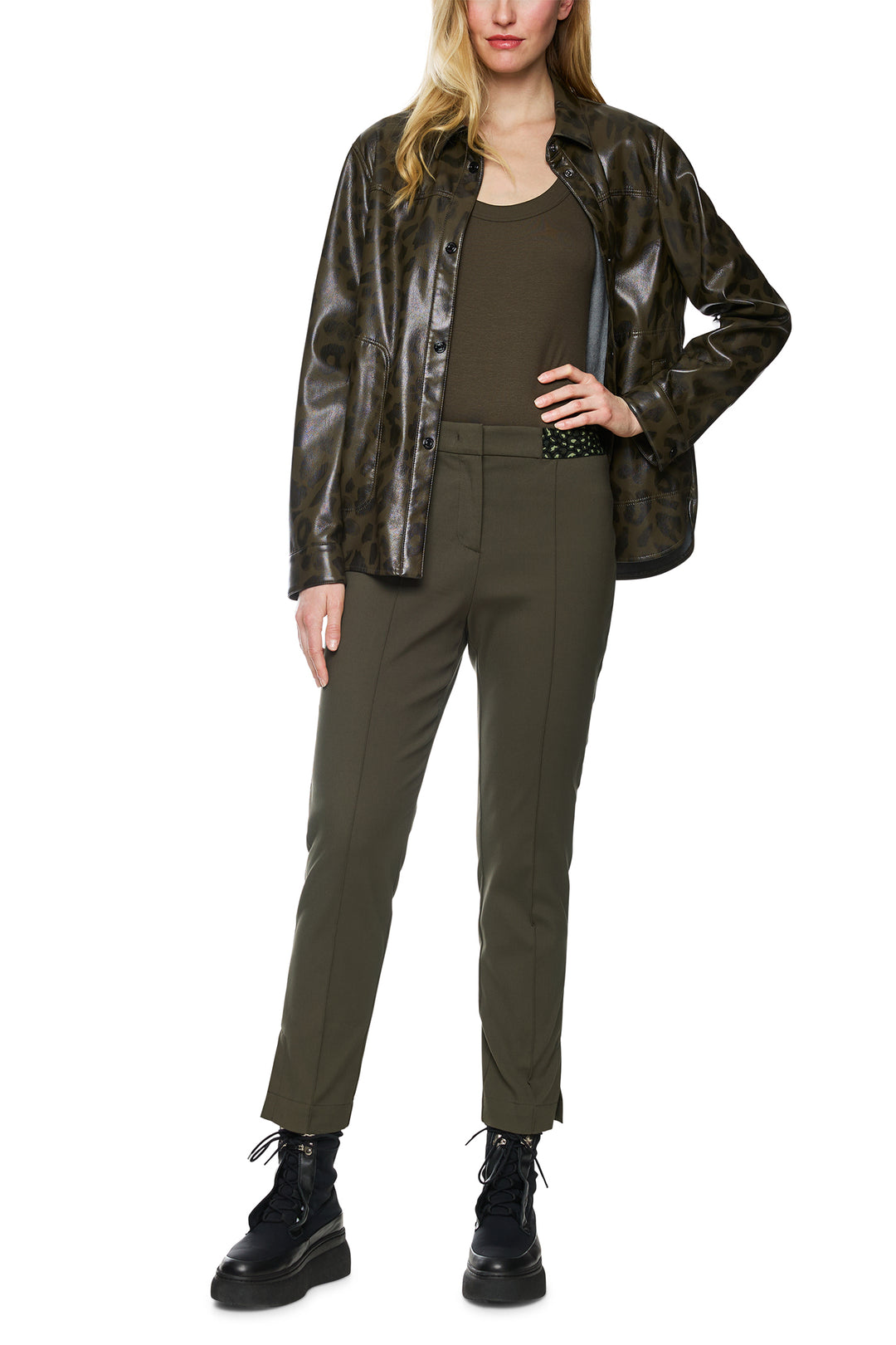 Marc Cain Sports ZS 81.12 W08 Olive Drab Slim Fit Trousers 595 - Olivia Grace Fashion