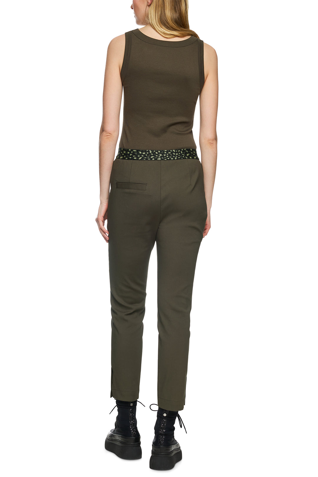 Marc Cain Sports ZS 81.12 W08 Olive Drab Slim Fit Trousers 595 - Olivia Grace Fashion