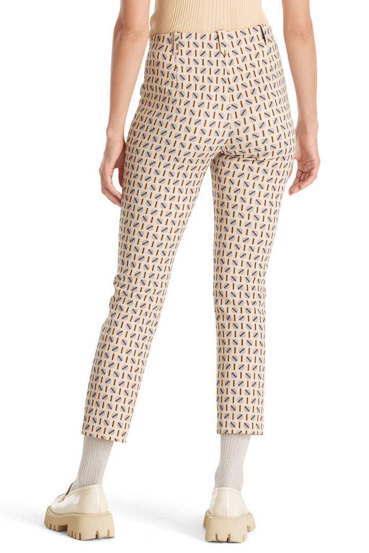 Marc Cain VC 81.11 J04 Cream Circle Print Cropped Stretch Trousers