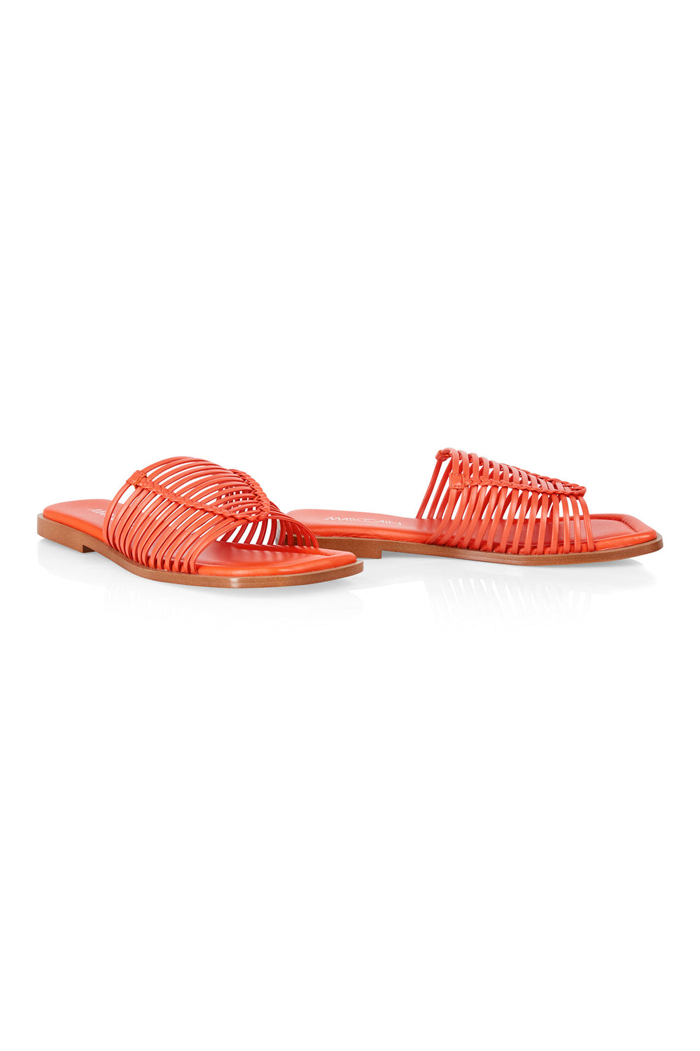 Marc Cain WB SG.12 L20 223 Bright Tomato Orange Slider Sandals - Olivia Grace Fashion