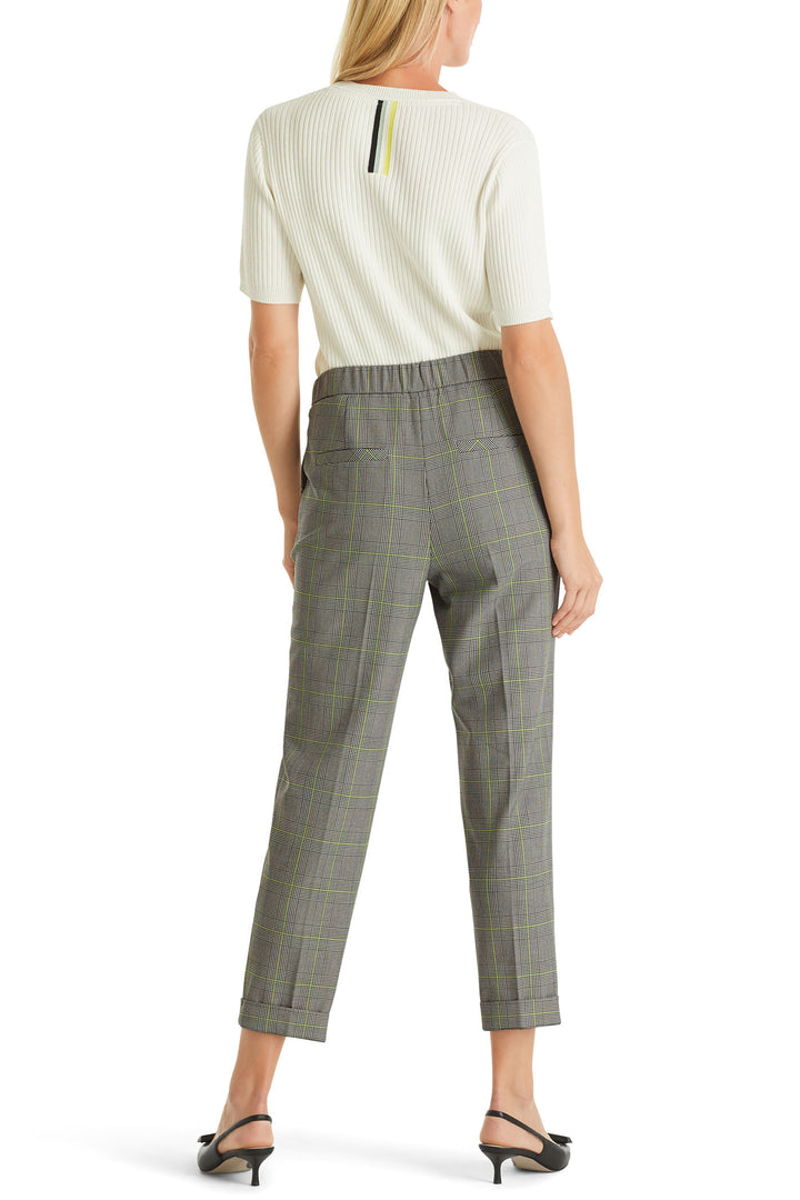 Marc Cain WP 81.26 W05 527 Grey Checked Pull-On Trousers - Olivia Grace Fashion