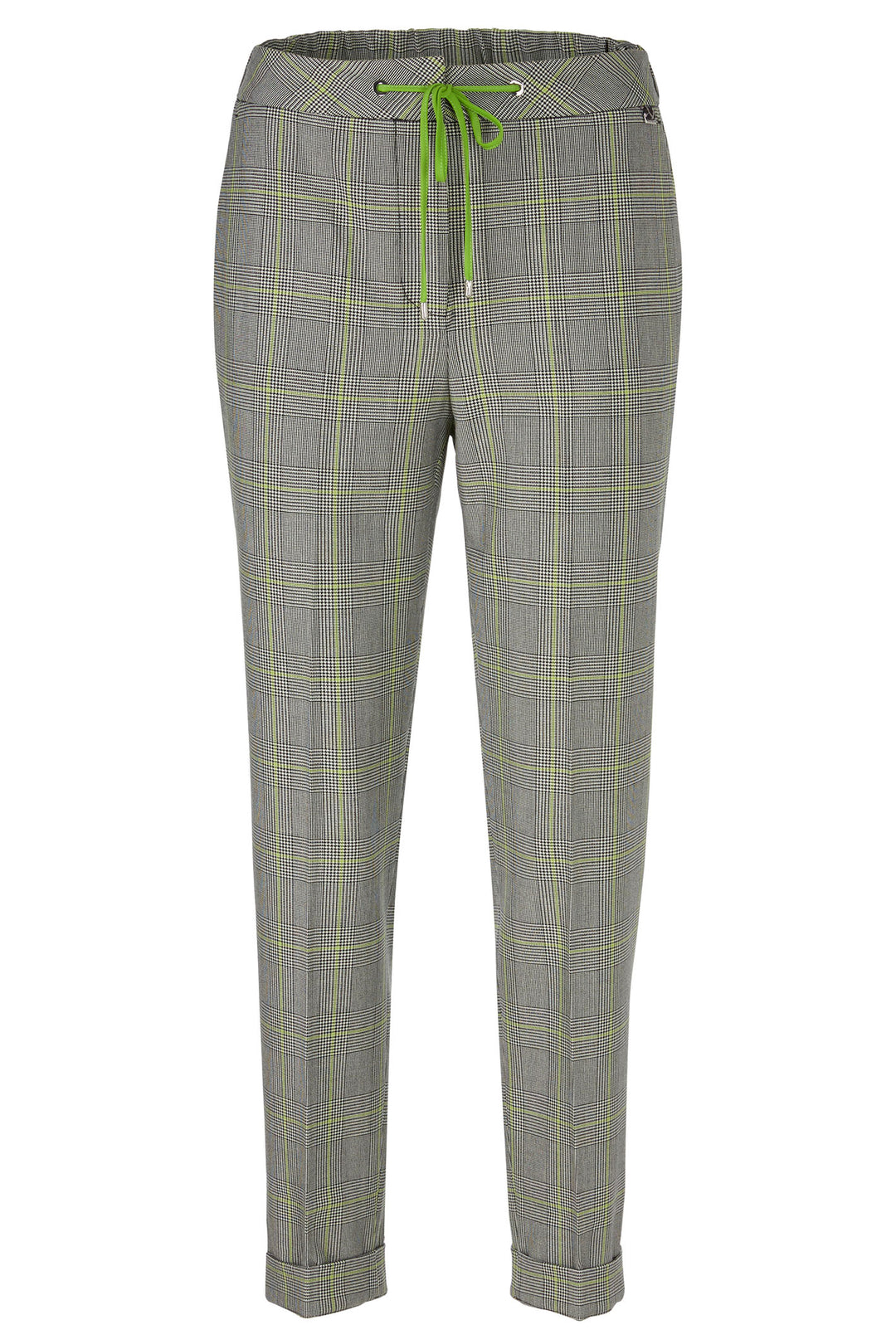 Marc Cain WP 81.26 W05 527 Grey Checked Pull-On Trousers - Olivia Grace Fashion