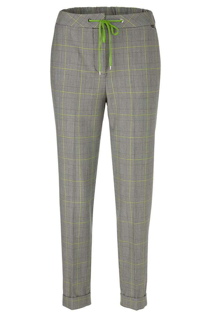 Marc Cain WP 81.26 W05 527 Grey Checked Pull-On Trousers - Olivia Grace Fashion