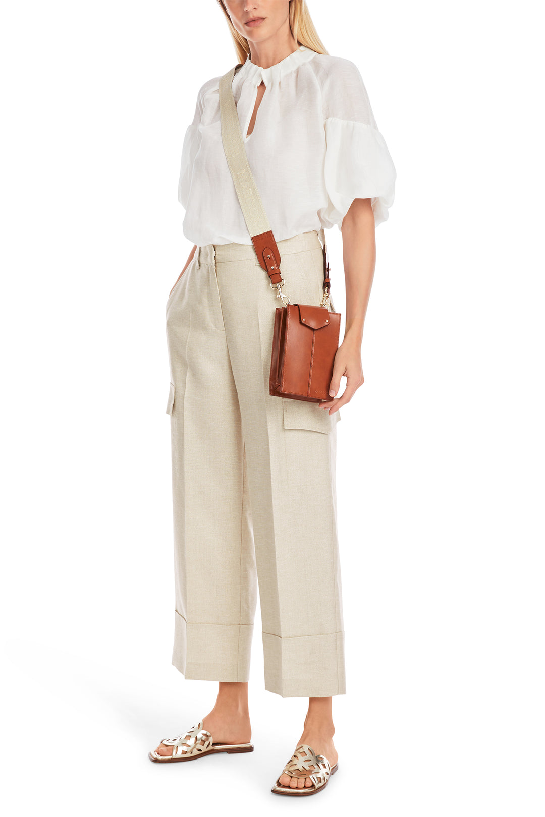 Marc Cain YC 81.68 W42 607 Deep Stone Wukari High Waist Trousers - Olivia Grace Fashion