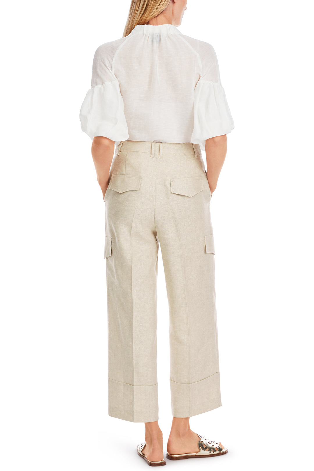 Marc Cain YC 81.68 W42 607 Deep Stone Wukari High Waist Trousers - Olivia Grace Fashion