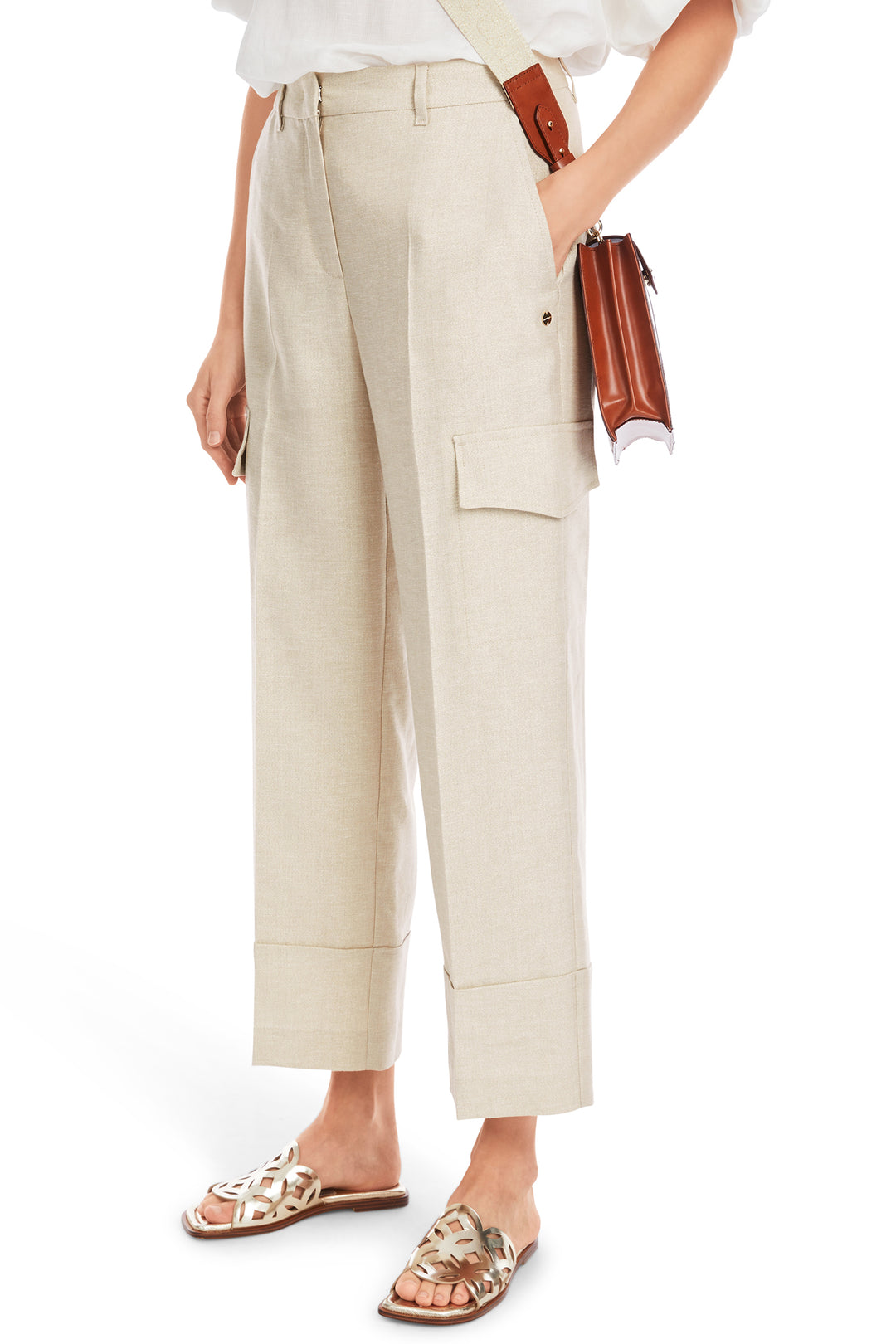 Marc Cain YC 81.68 W42 607 Deep Stone Wukari High Waist Trousers - Olivia Grace Fashion
