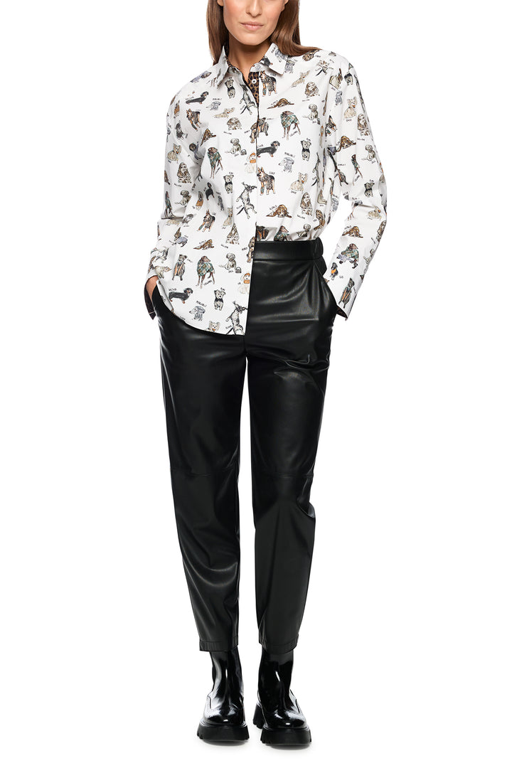 Marc Cain ZS 51.18 W83 Dog Print Cotton Blouse