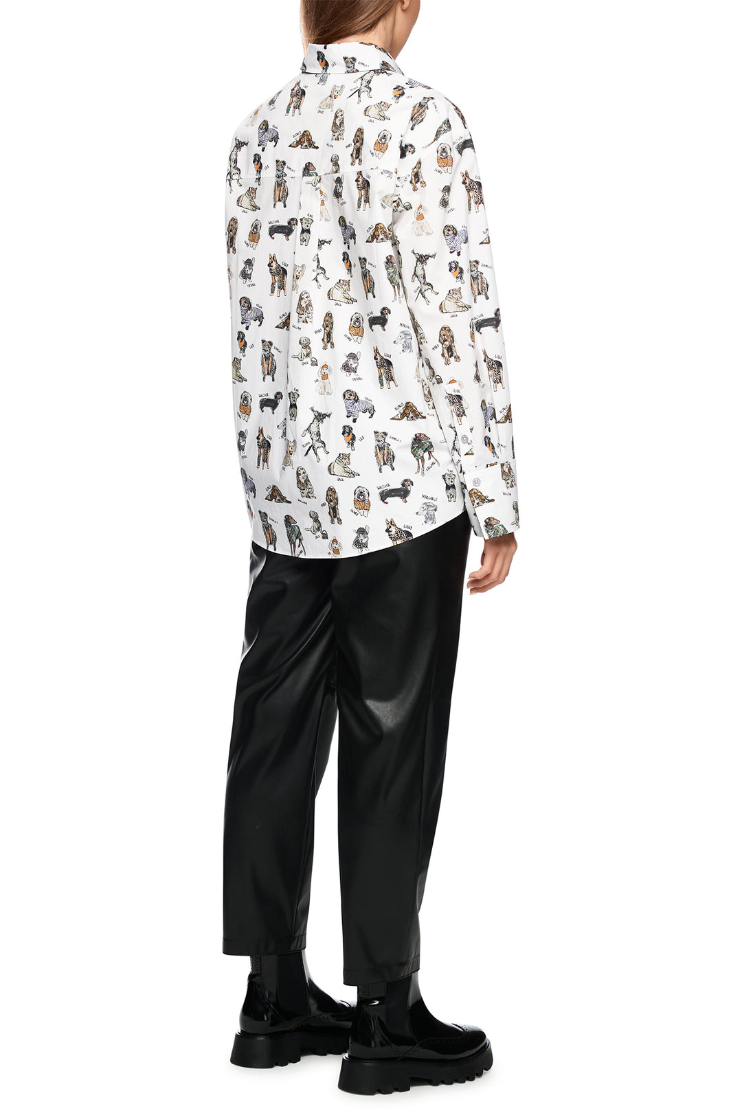 Marc Cain ZS 51.18 W83 Dog Print Cotton Blouse