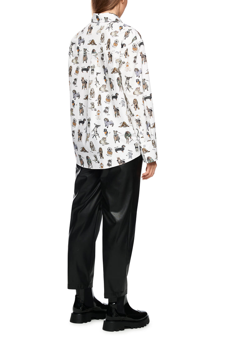 Marc Cain ZS 51.18 W83 Dog Print Cotton Blouse