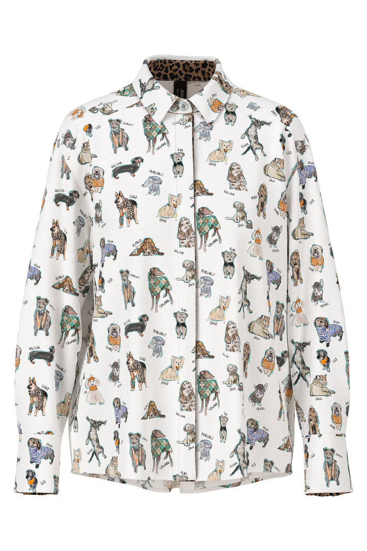 Marc Cain ZS 51.18 W83 Dog Print Cotton Blouse