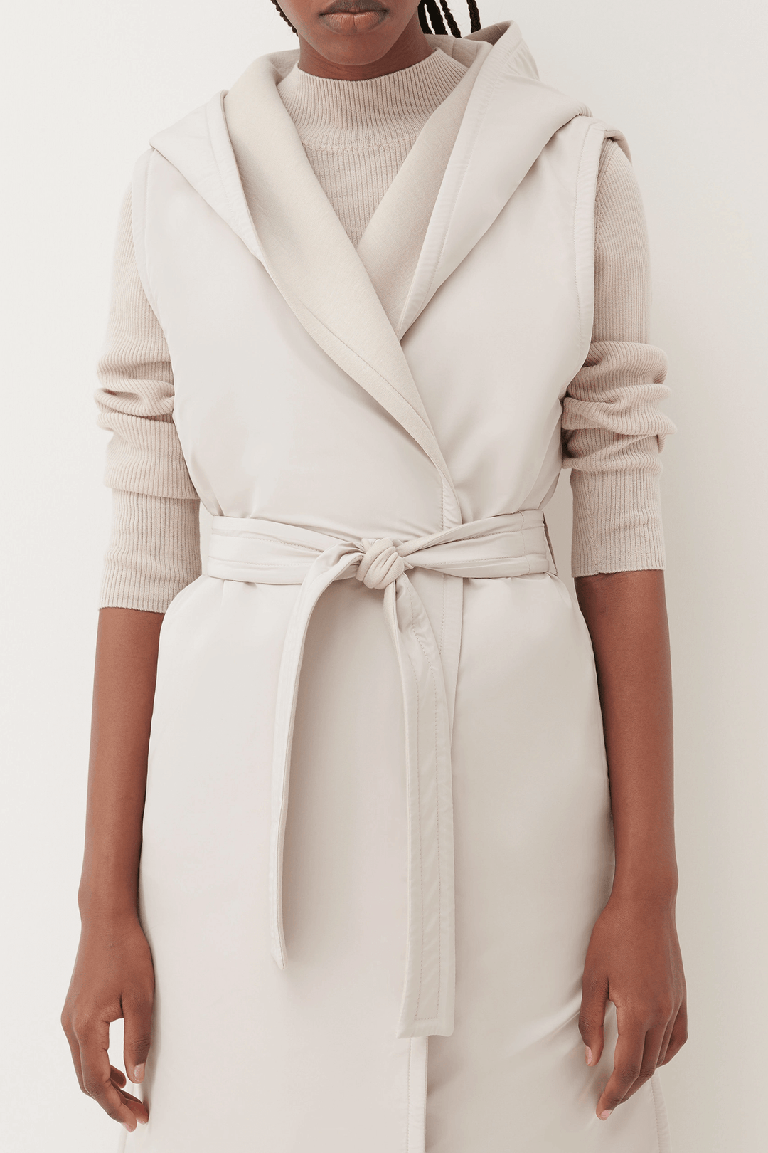 Marella Diamond 2362760336200 Natural Beige Sleeveless Coat