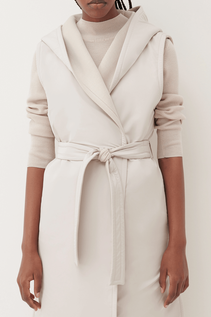 Marella Diamond 2362760336200 Natural Beige Sleeveless Coat