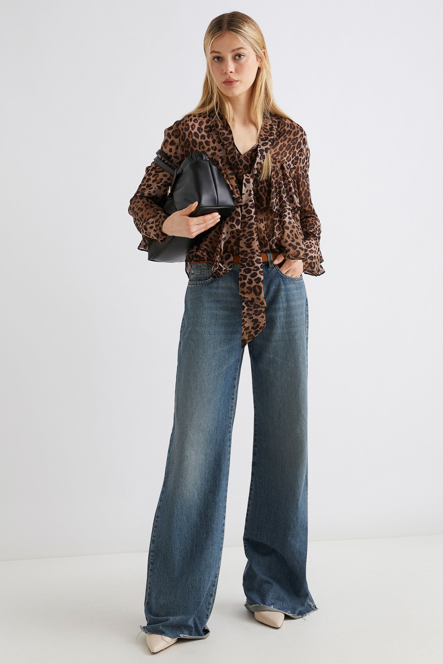 Marella Gala Brown Animal Print Blouse 2523116114200 - Olivia Grace Fashion