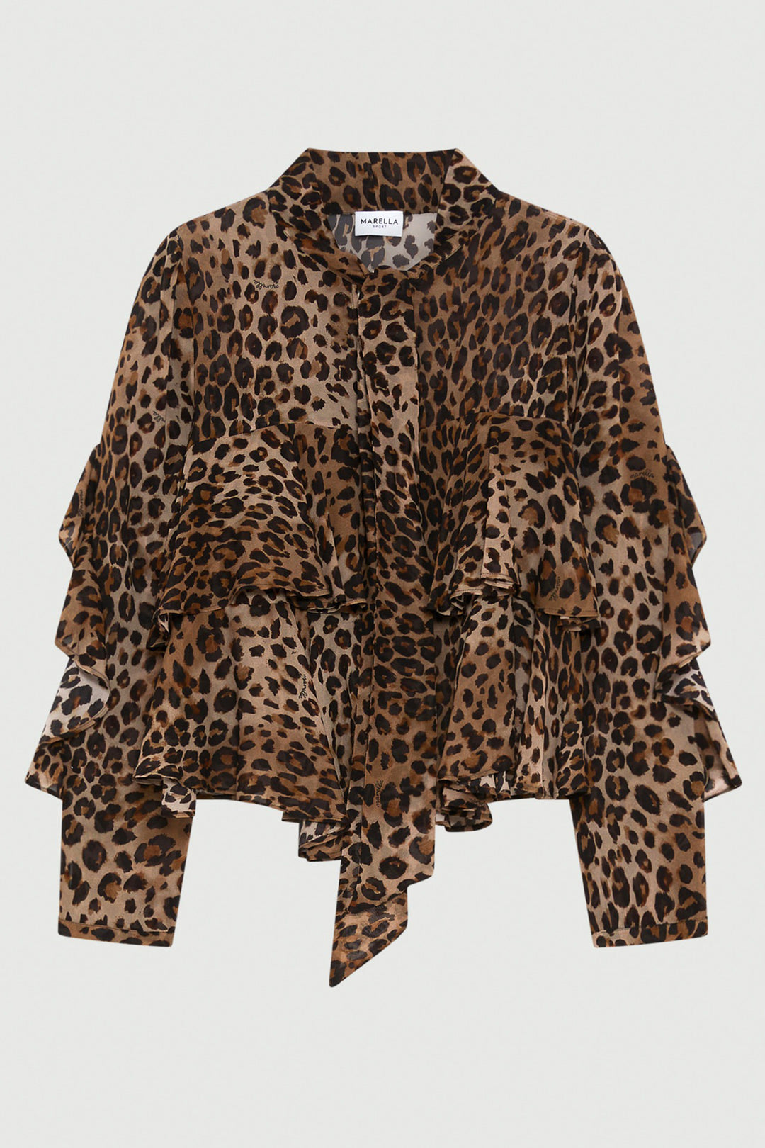Marella Gala Brown Animal Print Blouse 2523116114200 - Olivia Grace Fashion