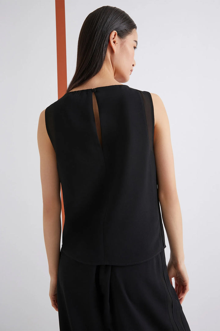 Marella Garden Black Sleeveless Top 2523166013200 - Olivia Grace Fashion
