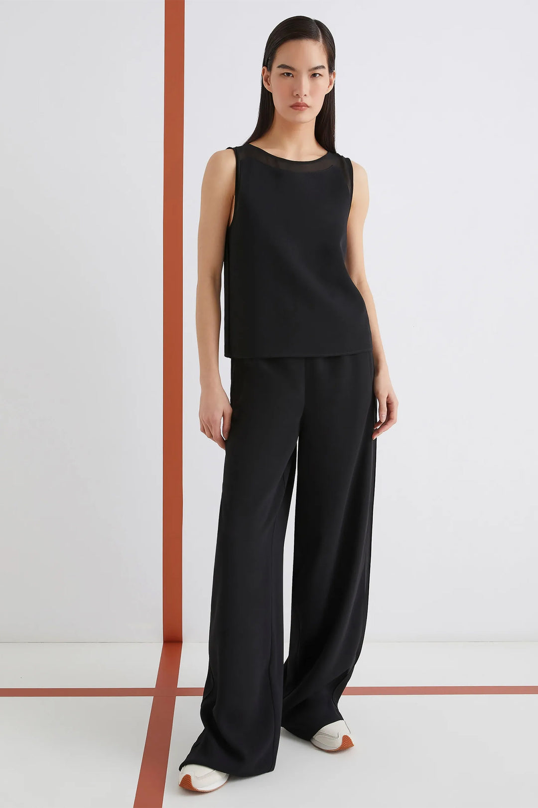 Marella Garden Black Sleeveless Top 2523166013200 - Olivia Grace Fashion