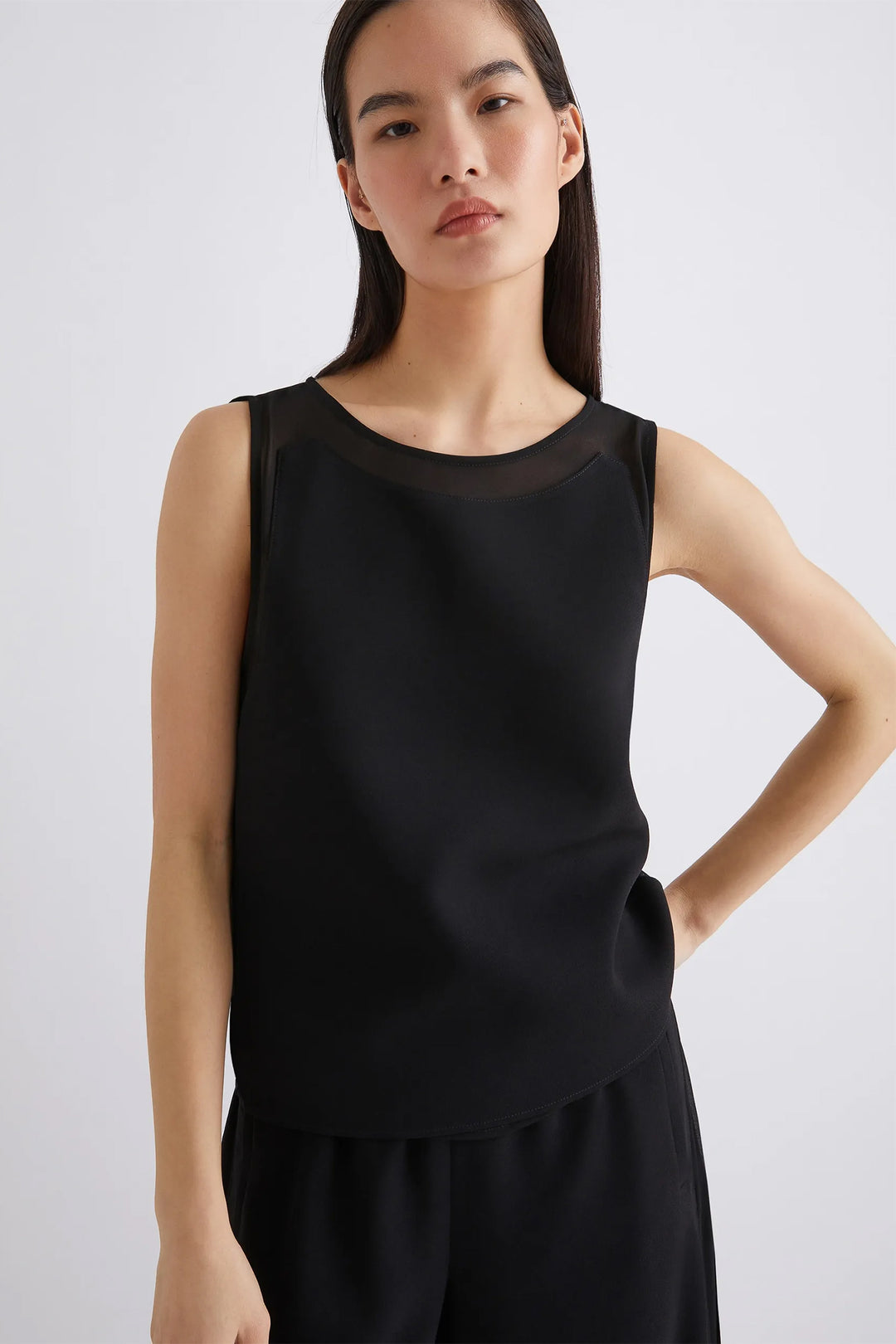 Marella Garden Black Sleeveless Top 2523166013200 - Olivia Grace Fashion