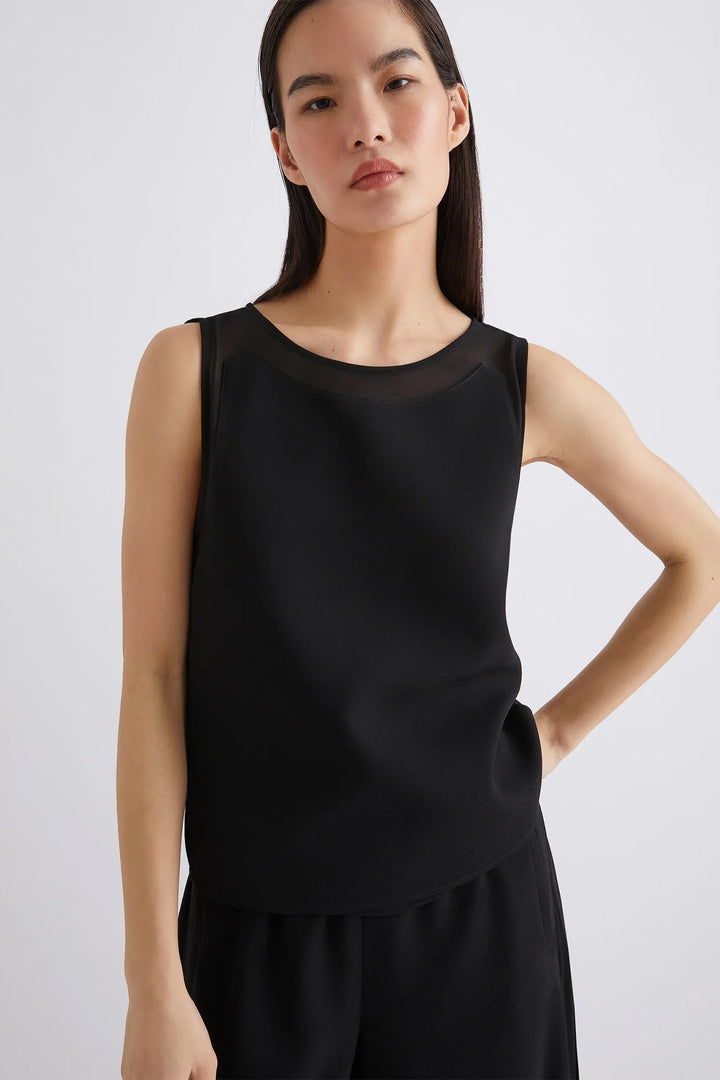 Marella Garden Black Sleeveless Top 2523166013200 - Olivia Grace Fashion