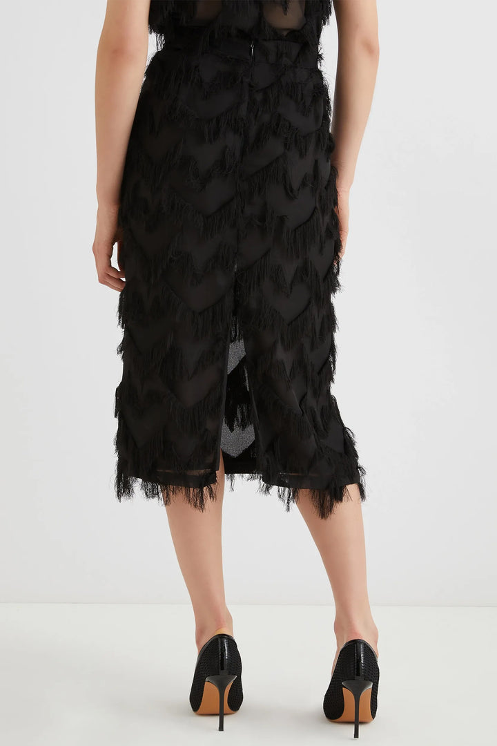 Marella Gattini2 Black Woven Skirt 2523106132200 002