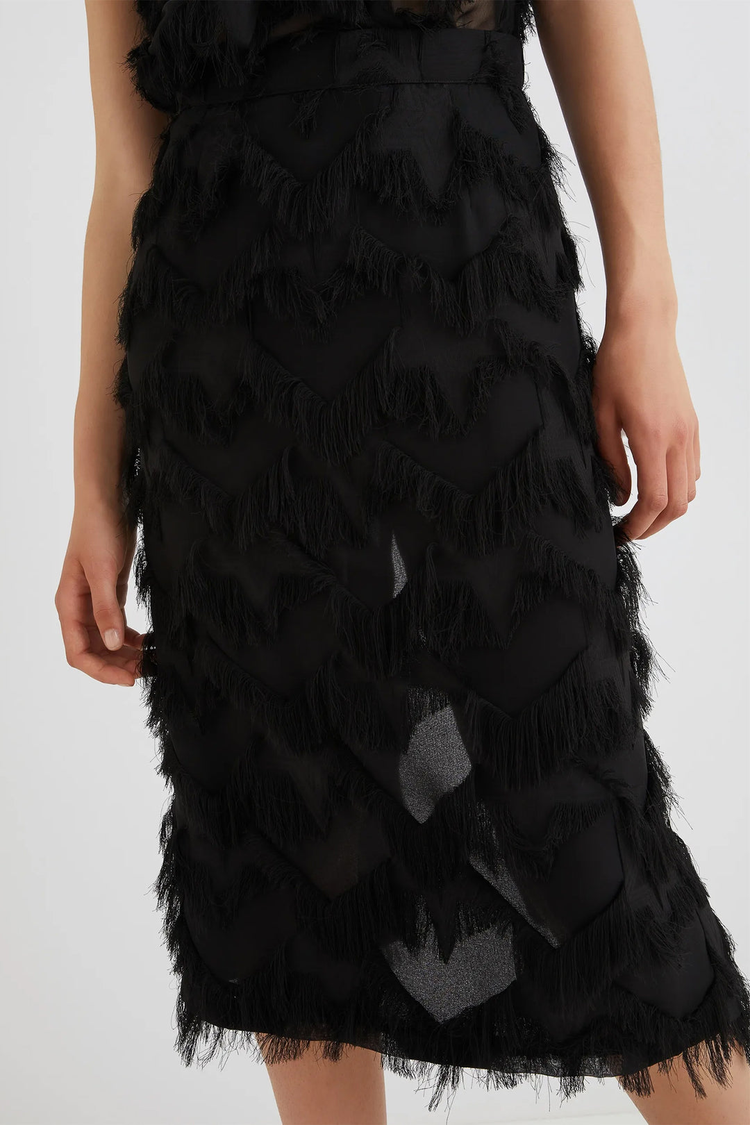 Marella Gattini2 Black Woven Skirt 2523106132200 002