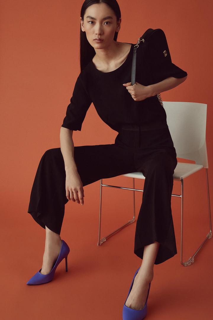 Marella Grace 23313603332 Black Art 365 Cropped Trousers - Olivia Grace Fashion