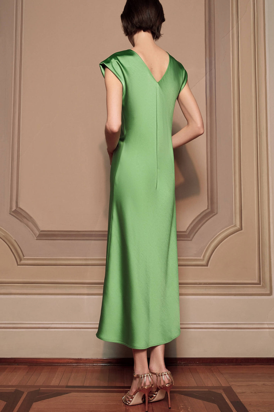 Marella Lacopo 2332262638200 Green Grass Cap Sleeve Dress - Olivia Grace Fashion