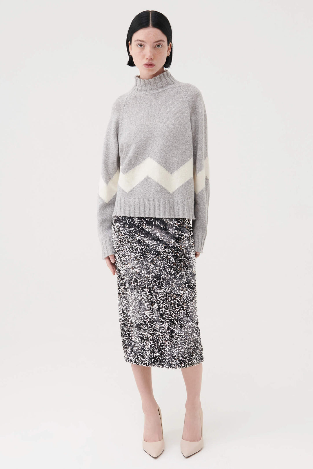 Marella Osmund2 2337760136200 Black Sequin Skirt - Olivia Grace Fashion