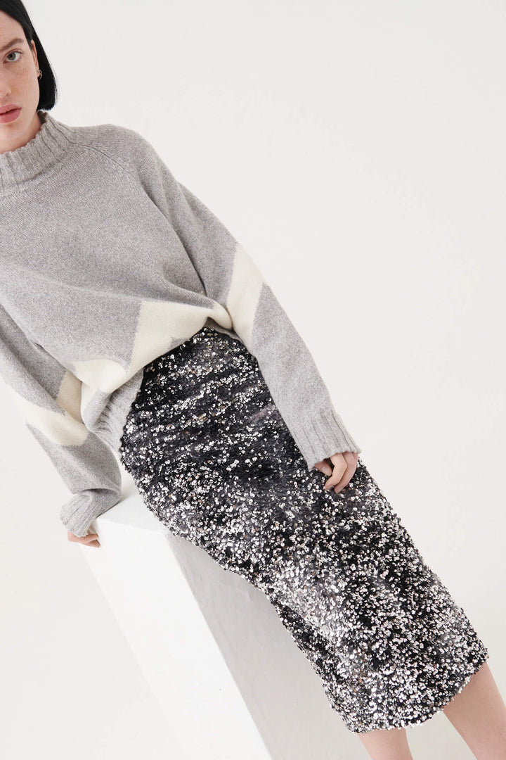 Marella Osmund2 2337760136200 Black Sequin Skirt - Olivia Grace Fashion