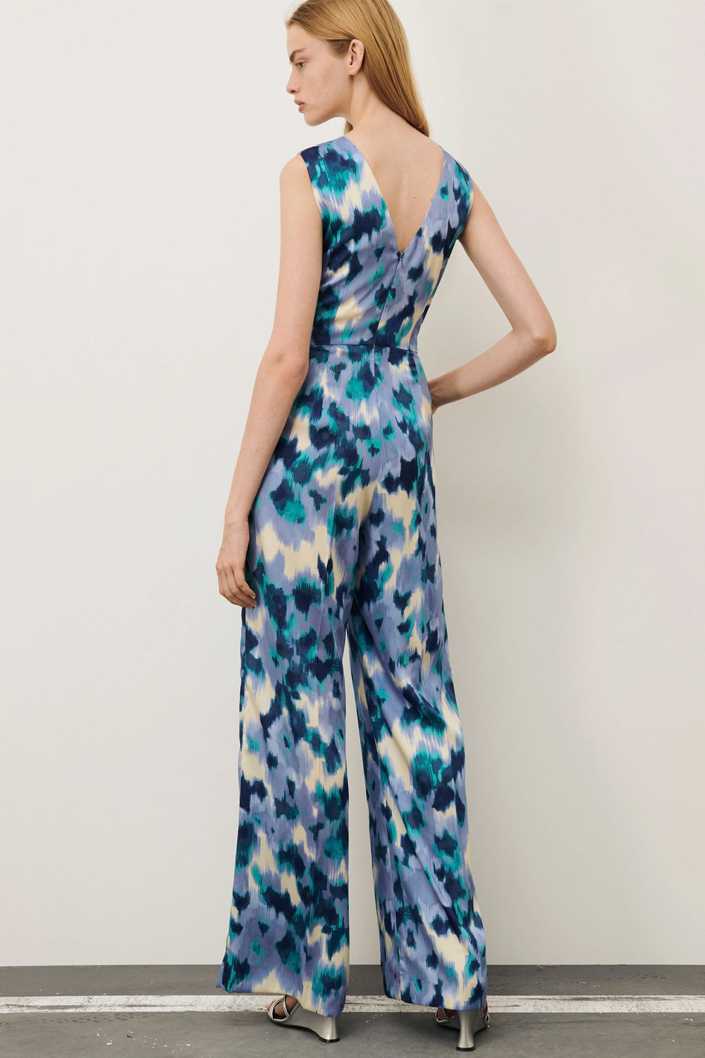 Marella Pero 2413241052200 Lavender Chine Print Sleeveless Jumpsuit - Olivia Grace Fashion