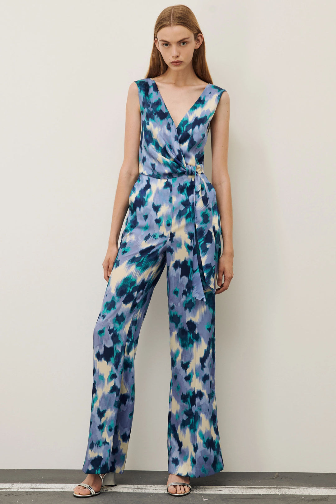 Marella Pero 2413241052200 Lavender Chine Print Sleeveless Jumpsuit - Olivia Grace Fashion