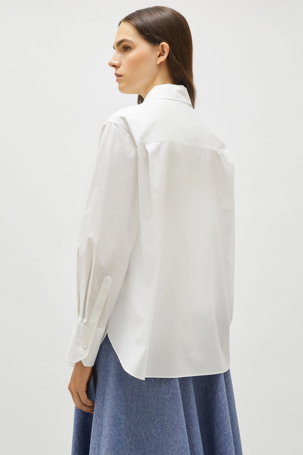 Marella Shirt Ketch White Cotton Ruffle Front 2513111101200 001 - Olivia Grace Fashion