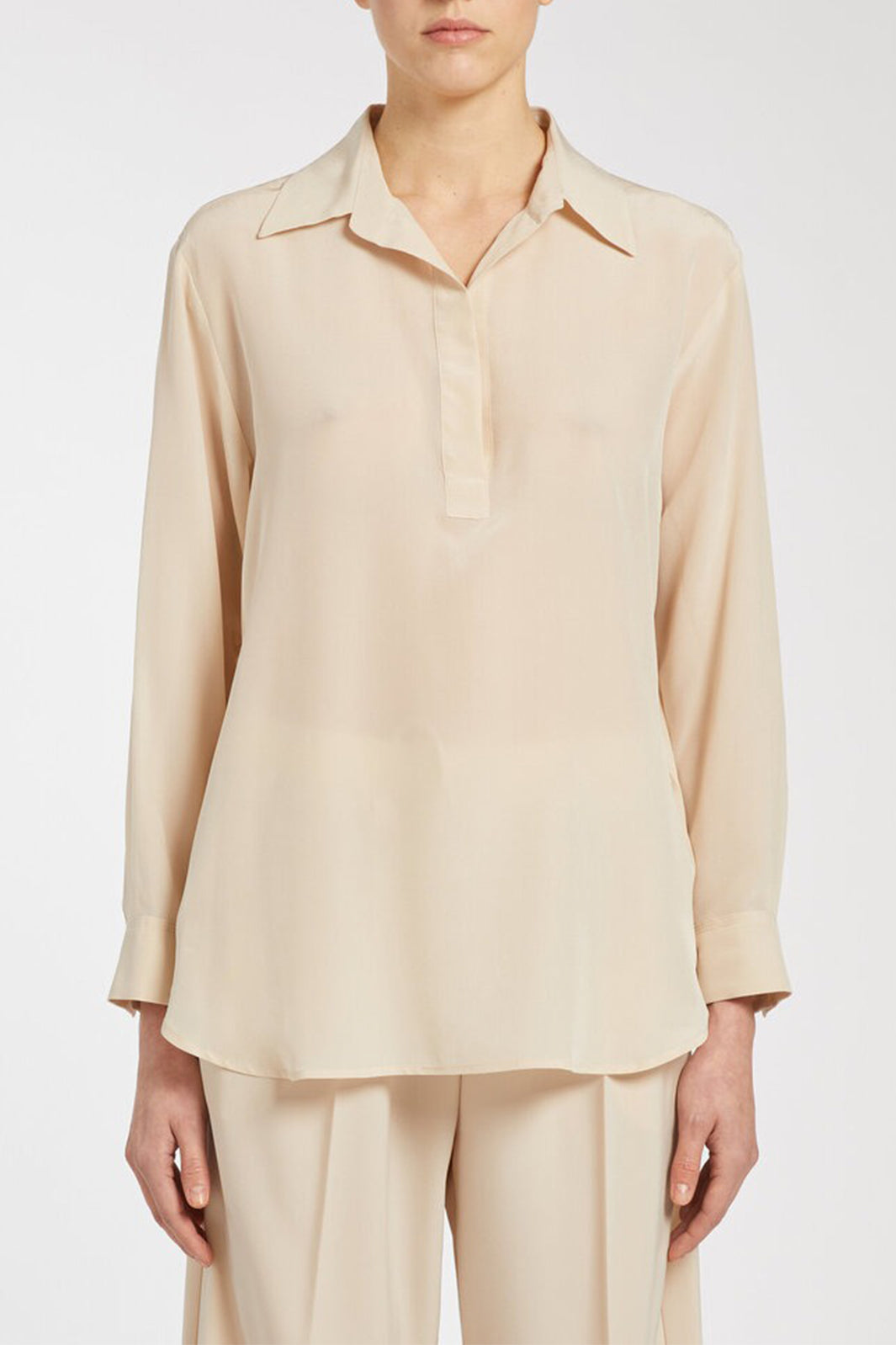 Marella Siro Cream Silk Blouse 2523116045200 001 - Olivia Grace Fashion