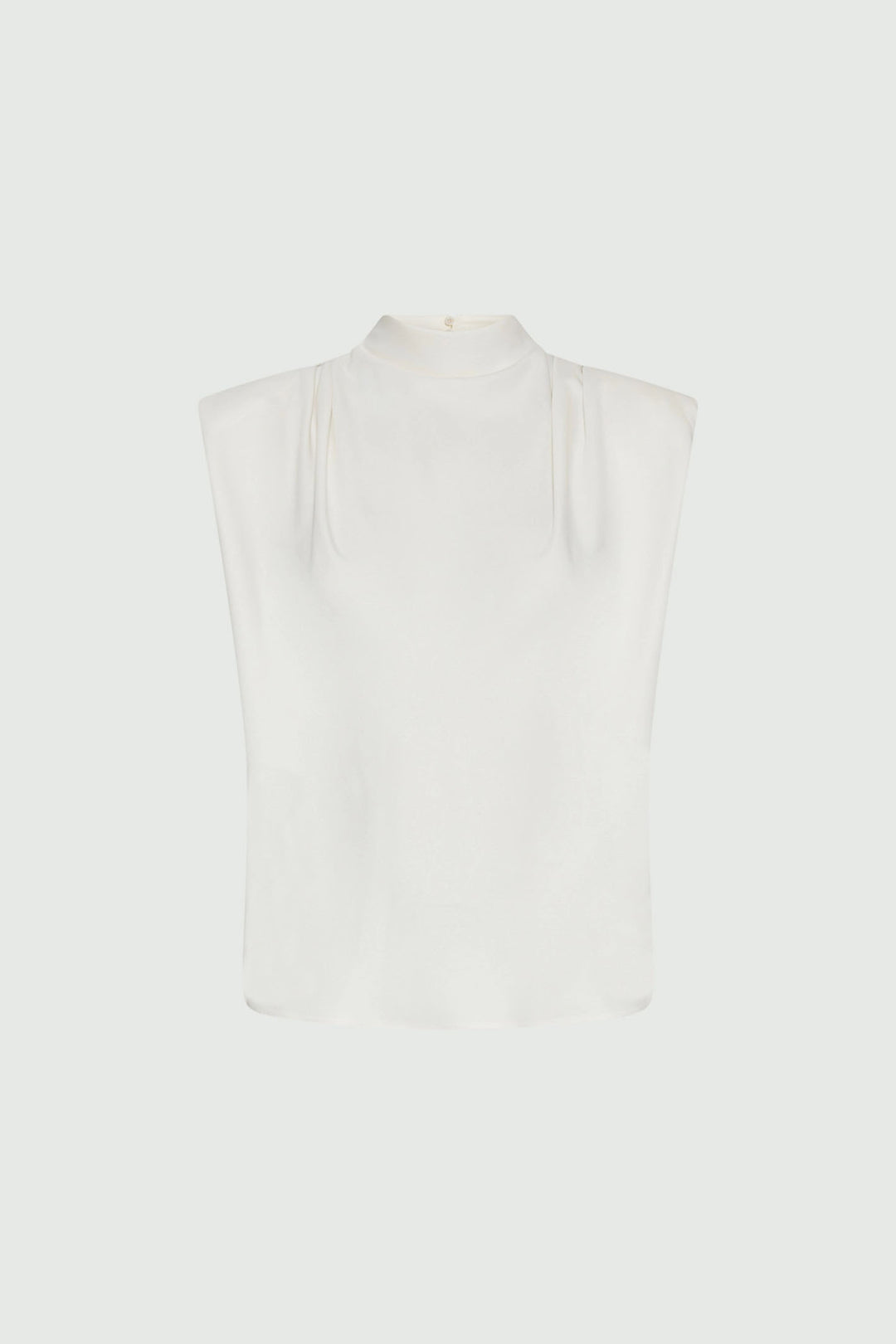 Marella Top Armanda Wool White Satin Sleeveless 2513161023200 001 - Olivia Grace Fashion