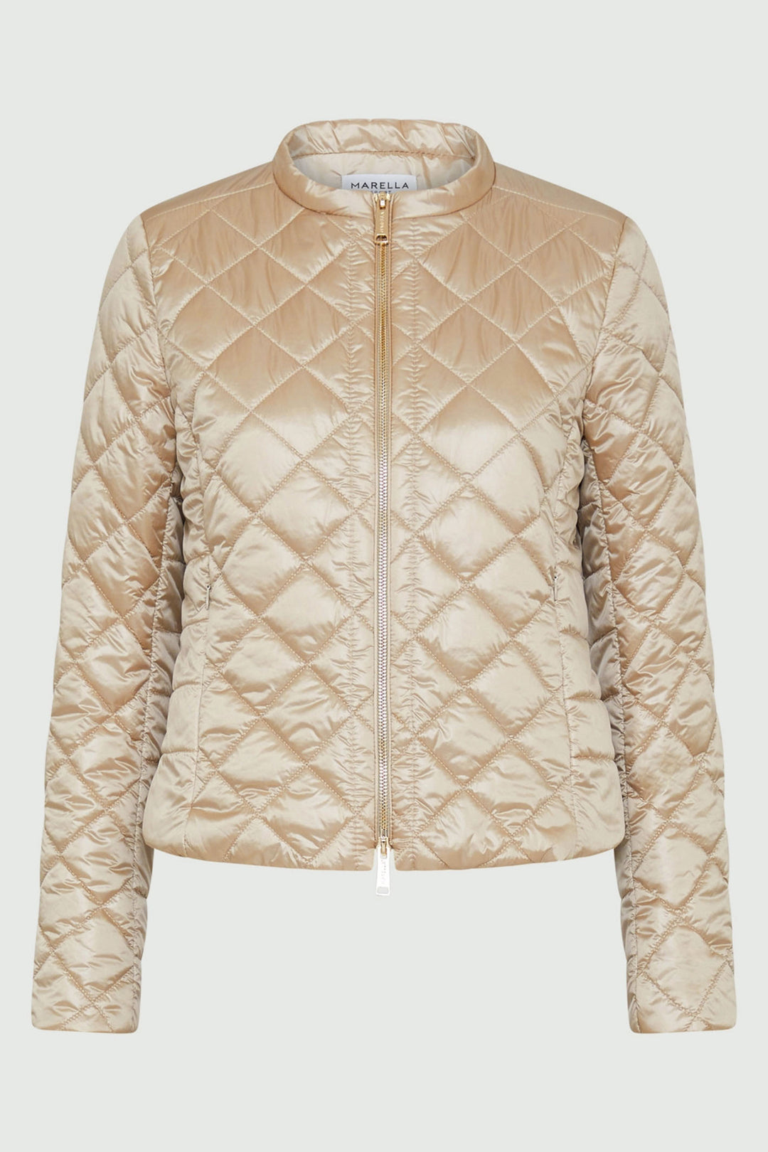 Marella Tosca 2413481014200 Gold Diamond Quilt Jacket - Olivia Grace Fashion