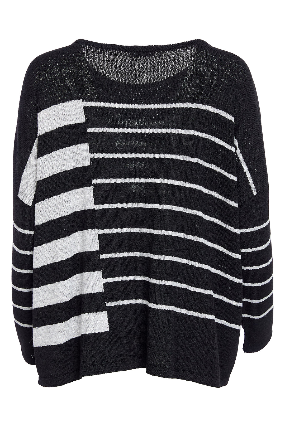Black and white striped sweater on a white background