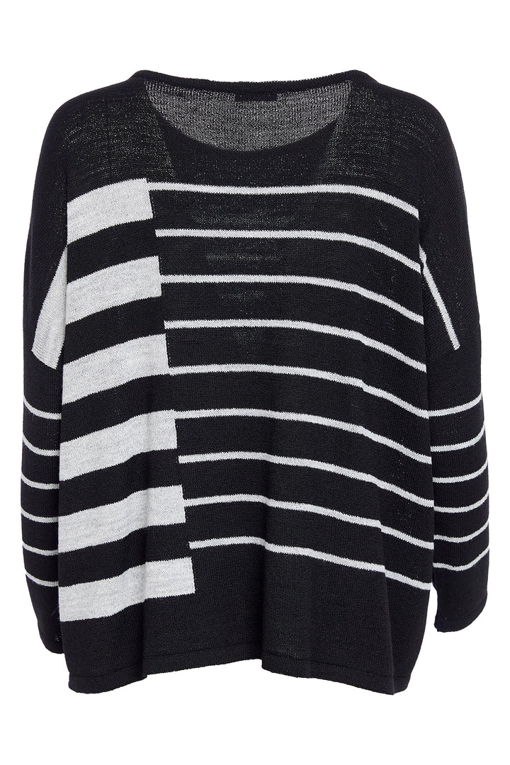 Black and white striped sweater on a white background