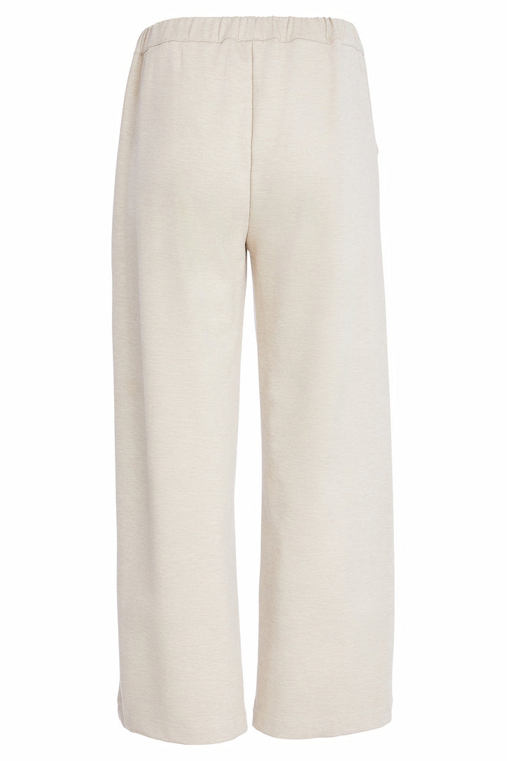 Beige wide-leg pants on a white background