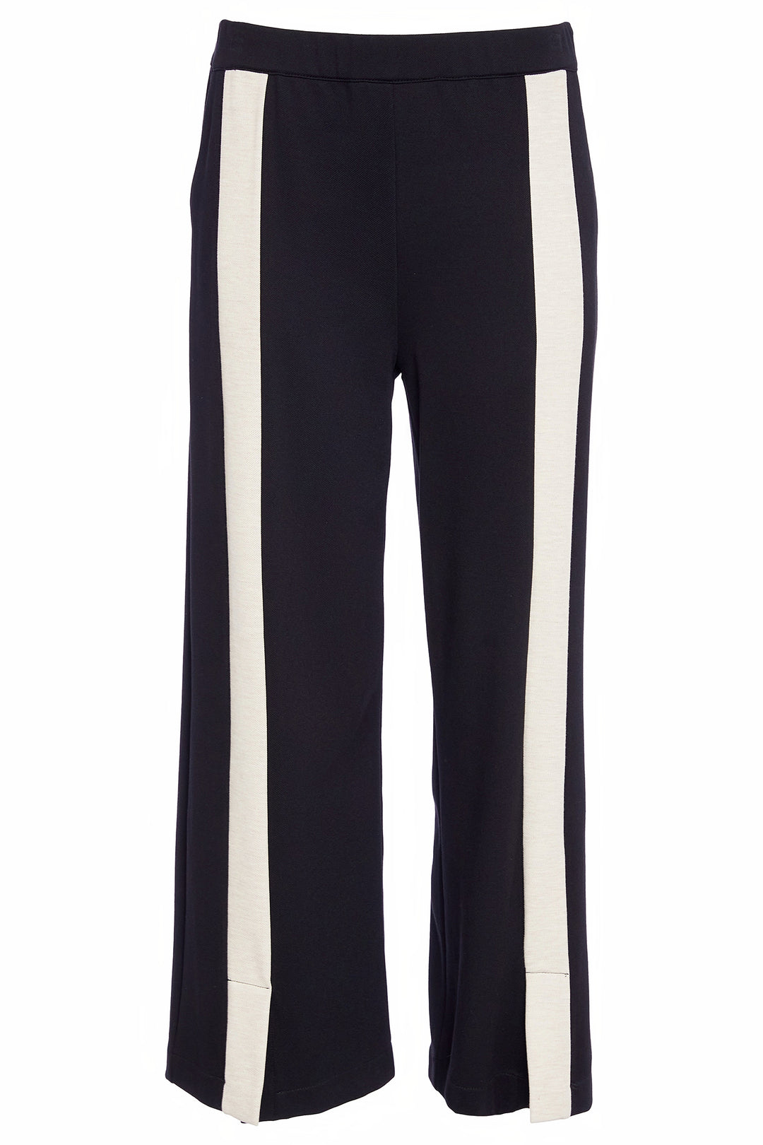 Black pants with white stripes on a white background