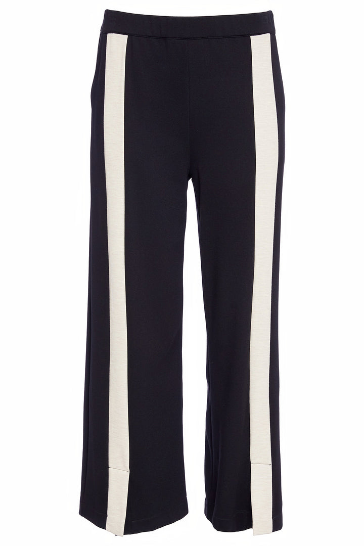 Black pants with white stripes on a white background