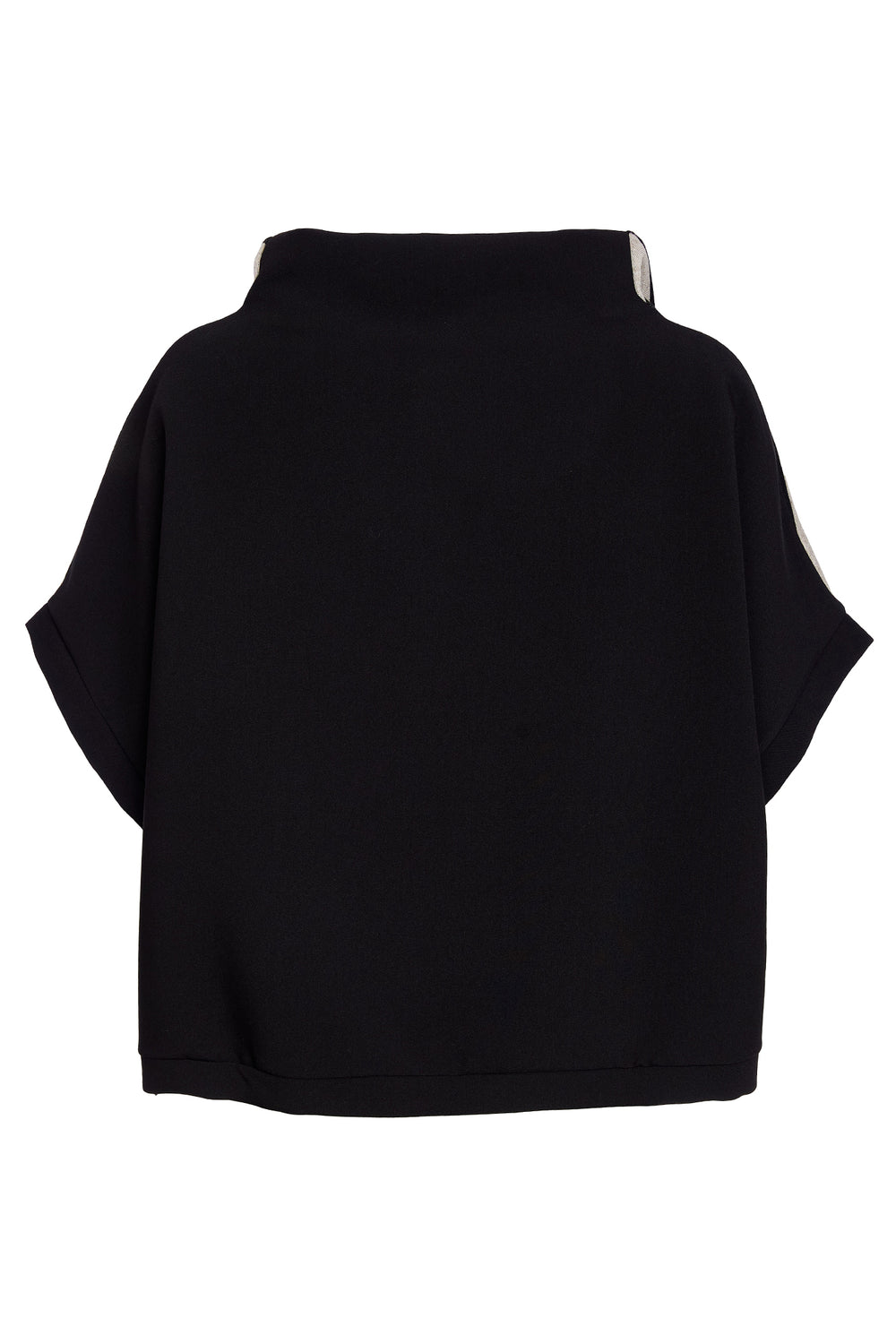 Black off-shoulder top on a white background