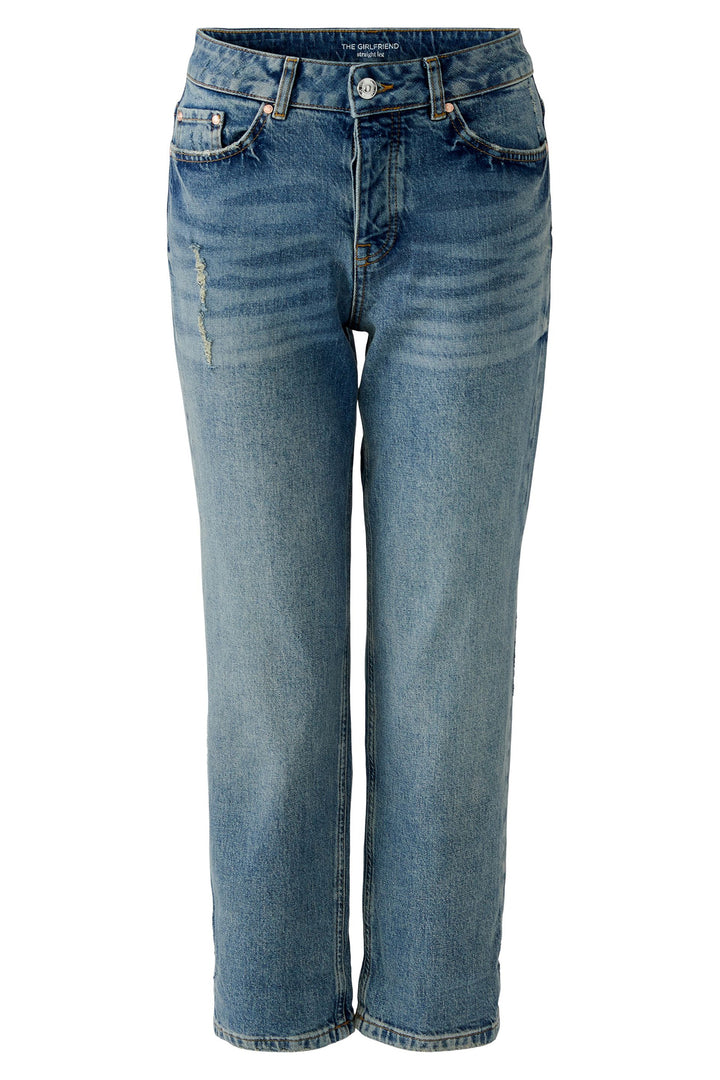 Blue jeans on a white background