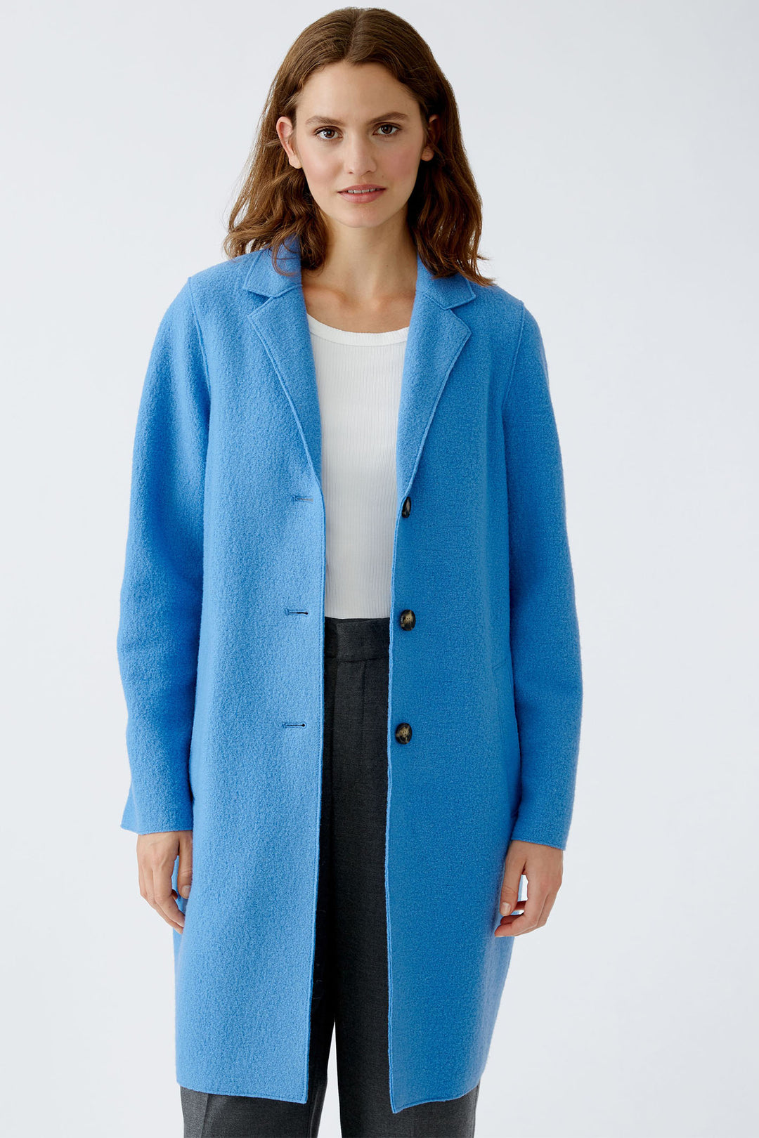 Oui Mayson Coat Cornflower Blue 79918-5340 - Olivia Grace Fashion