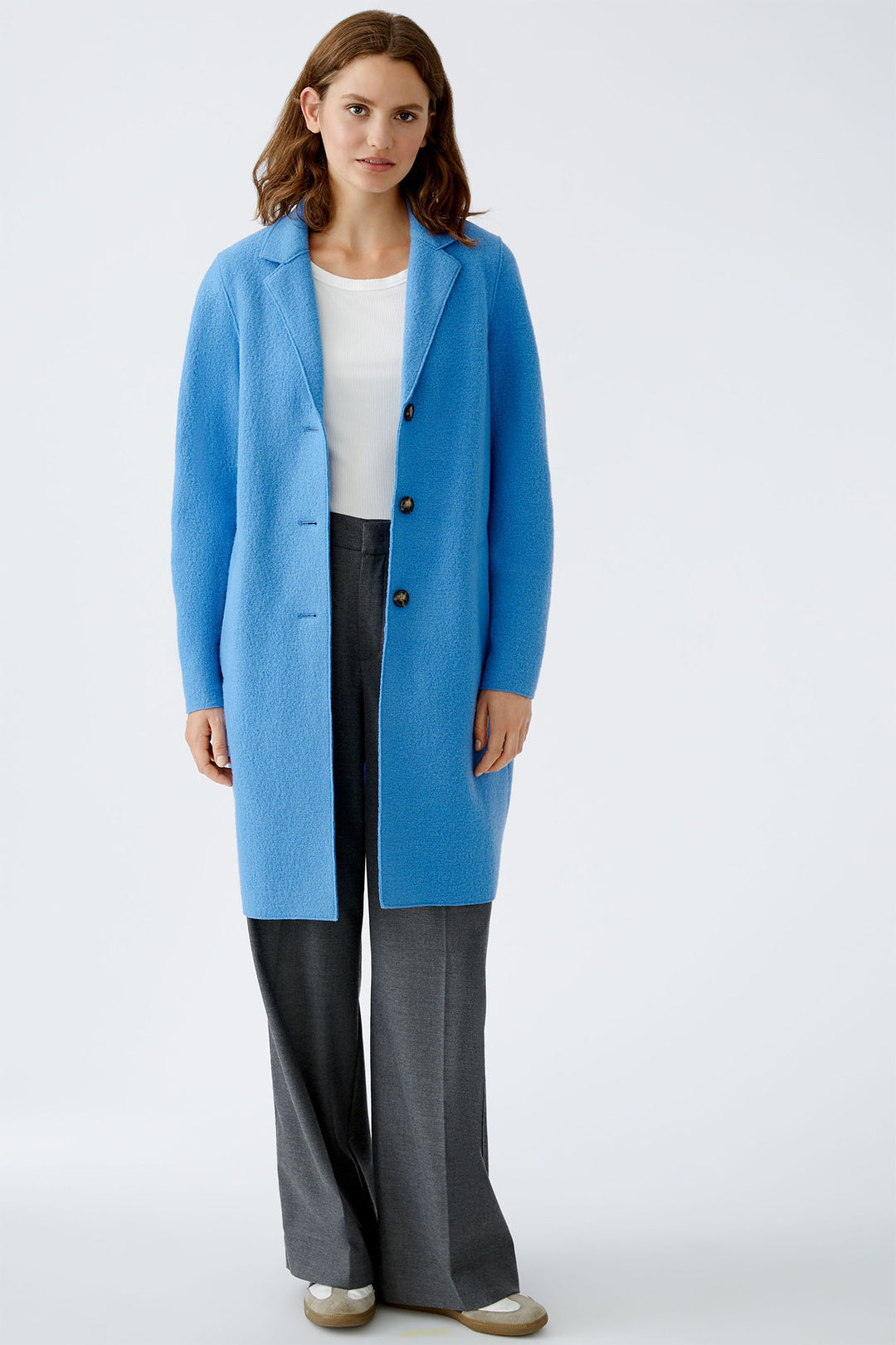 Oui Mayson Coat Cornflower Blue 79918-5340 - Olivia Grace Fashion