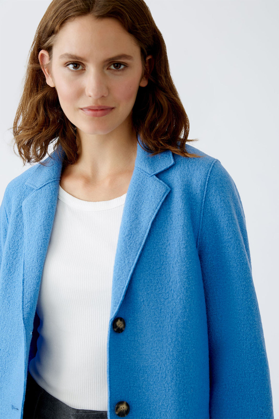 Oui Mayson Coat Cornflower Blue 79918-5340 - Olivia Grace Fashion