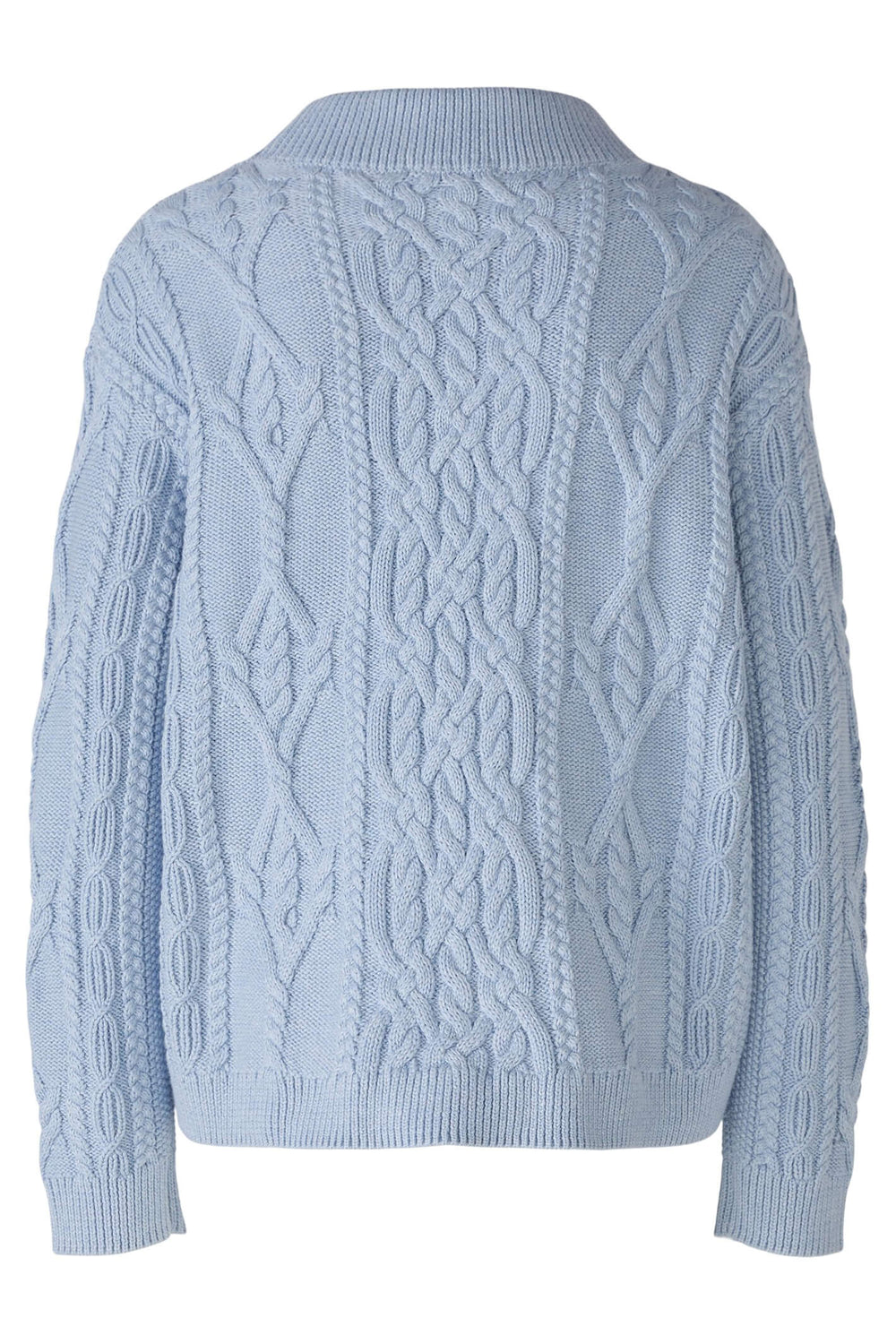 Oui 86040 Light Blue Cable Knit Jumper - Olivia Grace Fashion