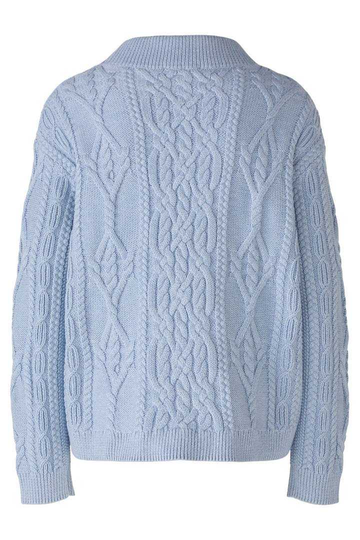 Oui 86040 Light Blue Cable Knit Jumper - Olivia Grace Fashion