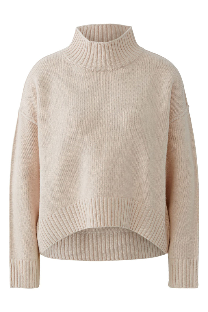 Oui 86084 Sepia Rose Pink Funnel Neck Jumper 3034