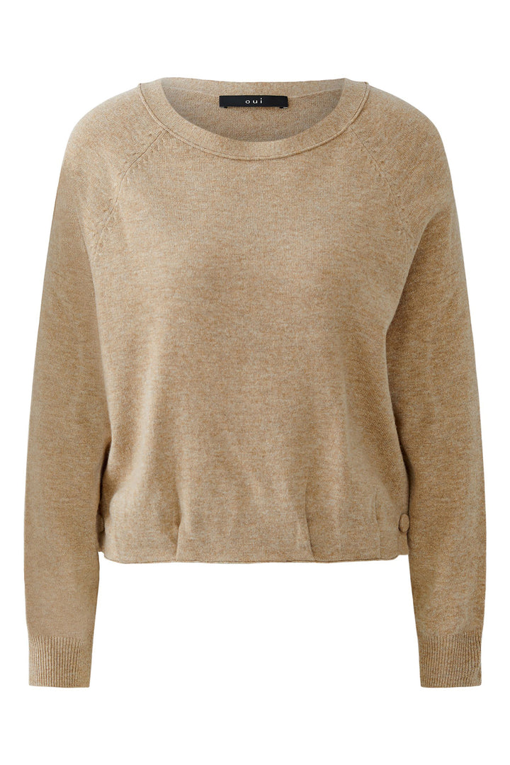 Beige sweater on a white background